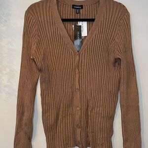 Le Chateau NWT Brown Ribbed Cardigan